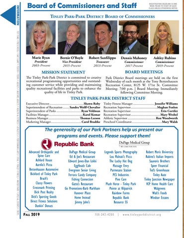 2019 Fall Brochure By Tinleyparkdistrict Issuu