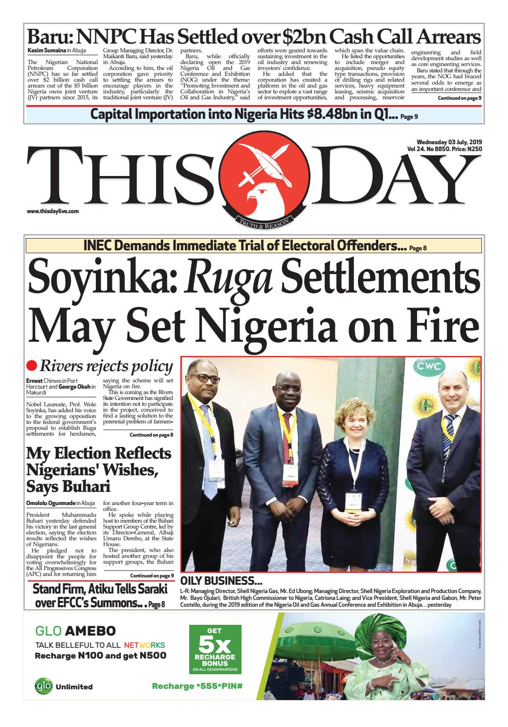 WEDNESDAY 3RD JULY 2019 by THISDAY