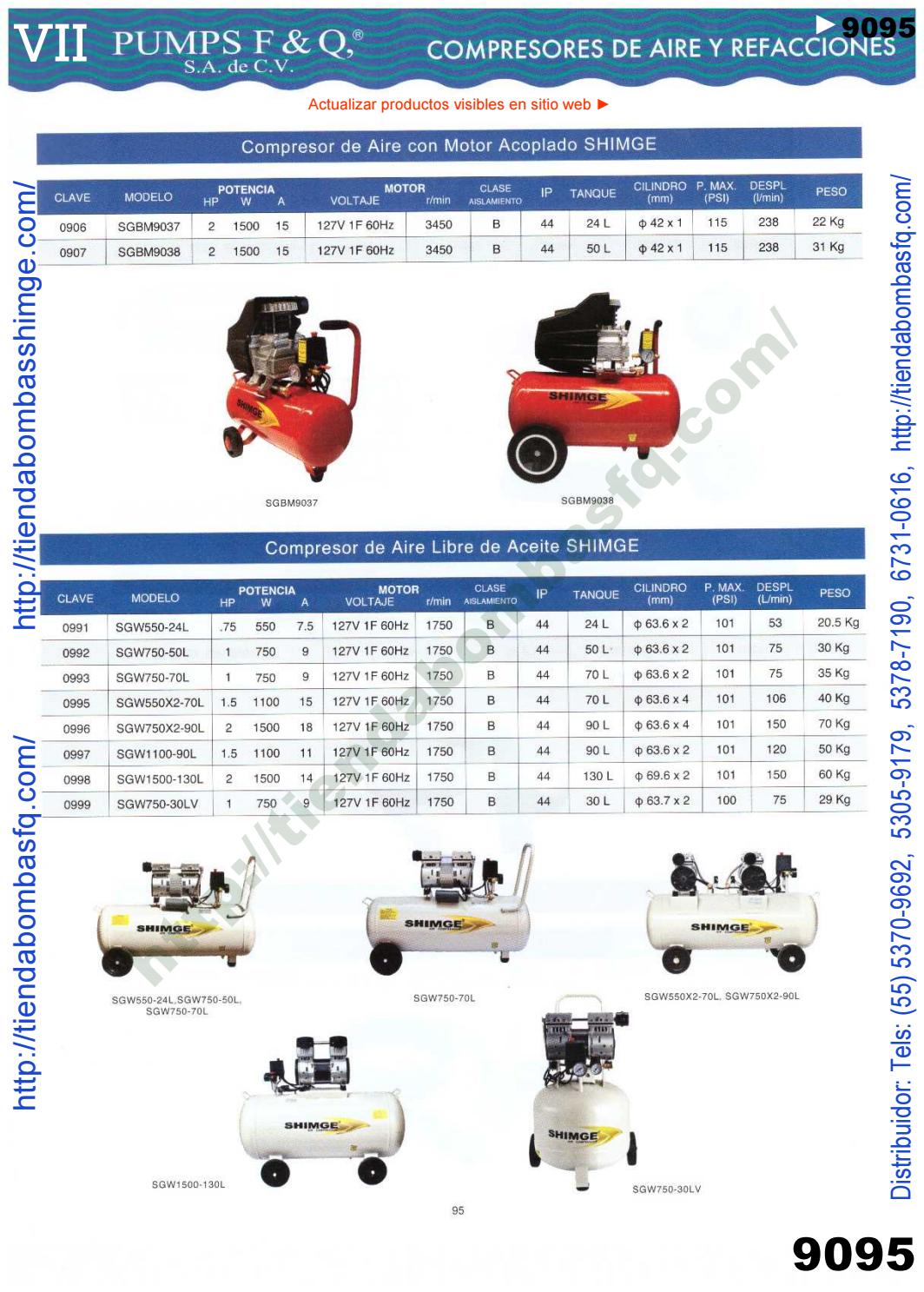 CATÁLOGO COMPRESORES DE AIRE Y REFACCIONES FQ F&Q SHIMGE ORANGE