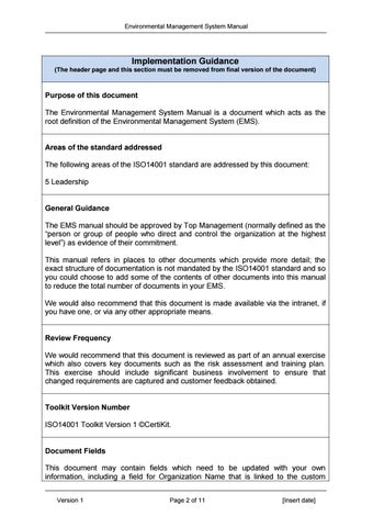EMS-DOC-05-2 Environmental Management System Manual by CertiKit Limited ...