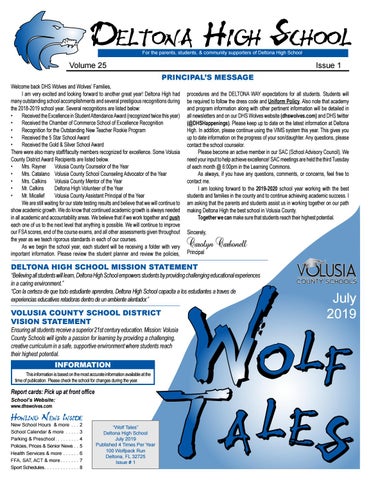 Deltona High School Newsletter By Academy Publishing Inc