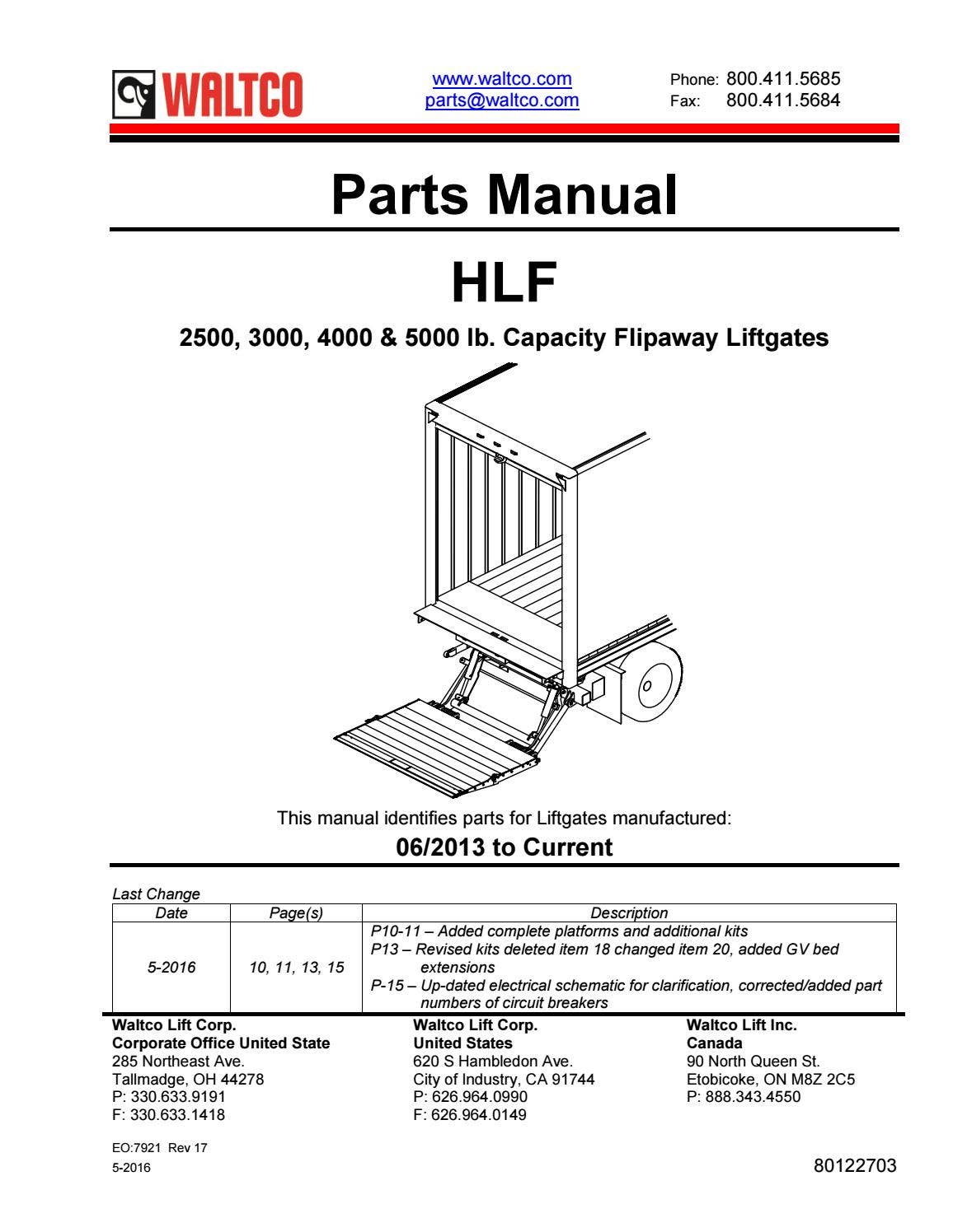 Waltco HLF Series Liftgate Parts Manual by THE Liftgate Parts Co. Issuu