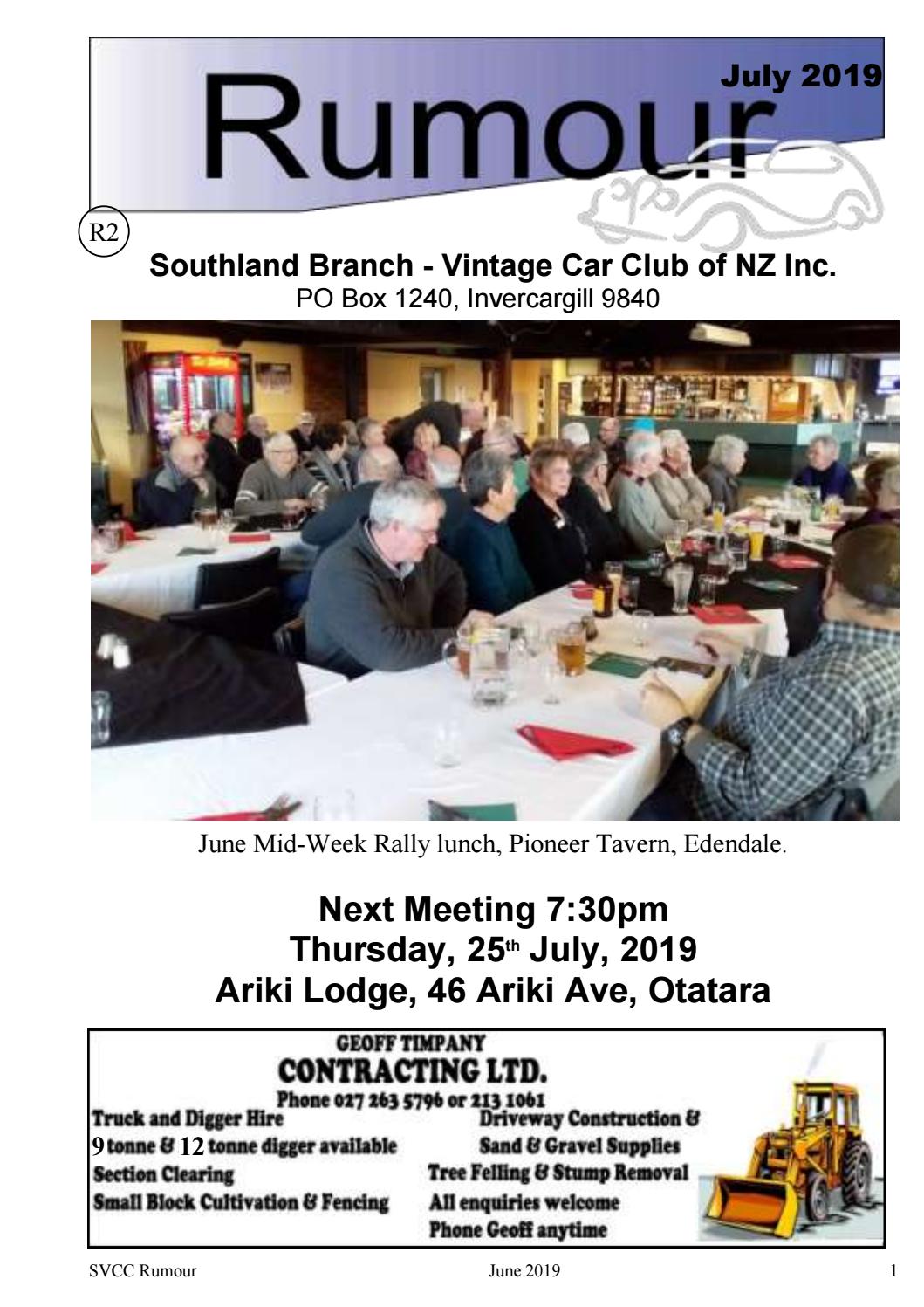 Southland VCC July 2019 by Vintage Car Club of New Zealand Issuu