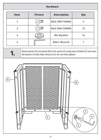 Cheyenne Fire 桌 Assembly Instructions (SL-FT-1) 第 15 页