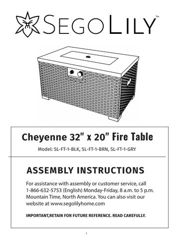 Cheyenne Fire 桌 Assembly Instructions (SL-FT-1) 第 2 页
