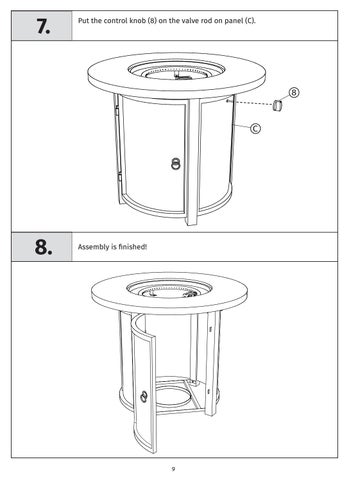 Logan Fire 桌 Assembly Instructions (SL-FT-2-BLK, SL-FT-2-GRY) 第 10 页