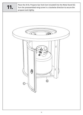 Logan Fire 桌 Assembly Instructions (SL-FT-2-BLK, SL-FT-2-GRY) 第 12 页