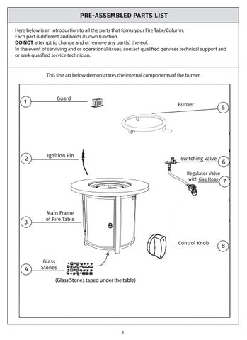 Logan Fire 桌 Assembly Instructions (SL-FT-2-BLK, SL-FT-2-GRY) 第 4 页