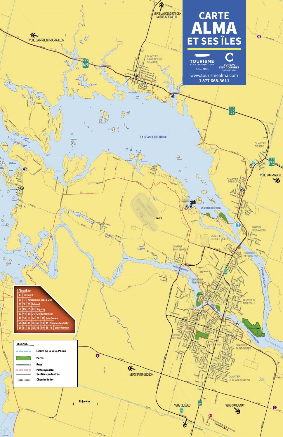 Carte Bureau des congrès LacSaintJean Secteur Alma by Bureau des
