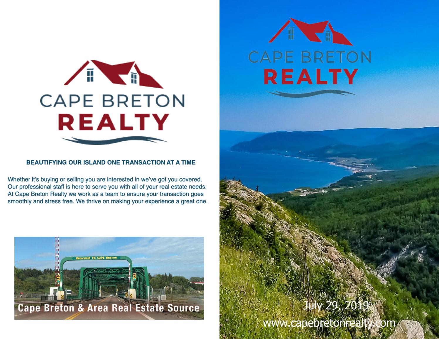 Cape Breton Realty Property Catalogue July 29 2019 By Cape