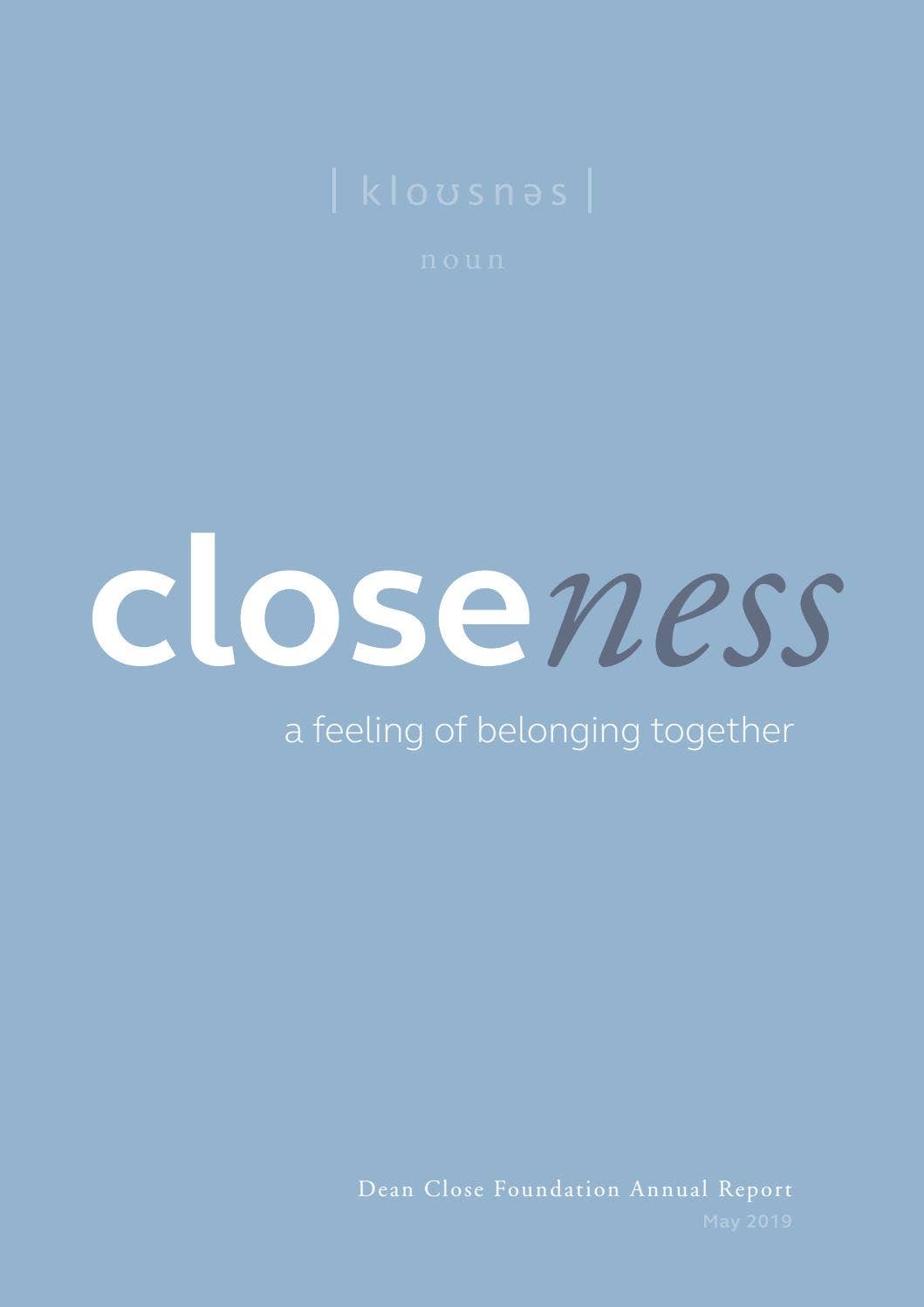 Closeness by Dean Close School - Issuu