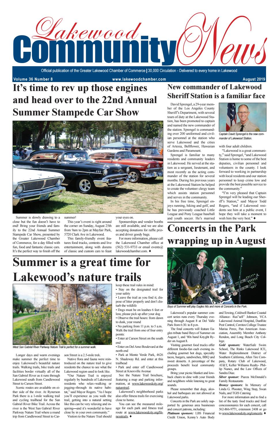 Lakewood Community News August 2019 by Greater Lakewood Chamber of