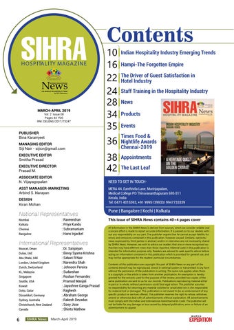 SIHRA News - March - April 2019 第 6 页