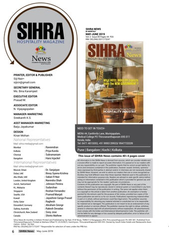 SIHRA News June 2019 第 6 页