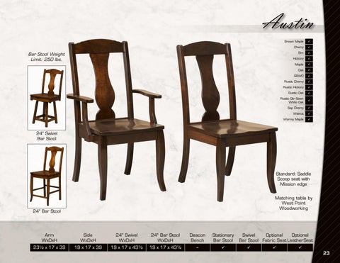 Amish Furniture Showcase Artisan Chairs 家具目录 第 23 页