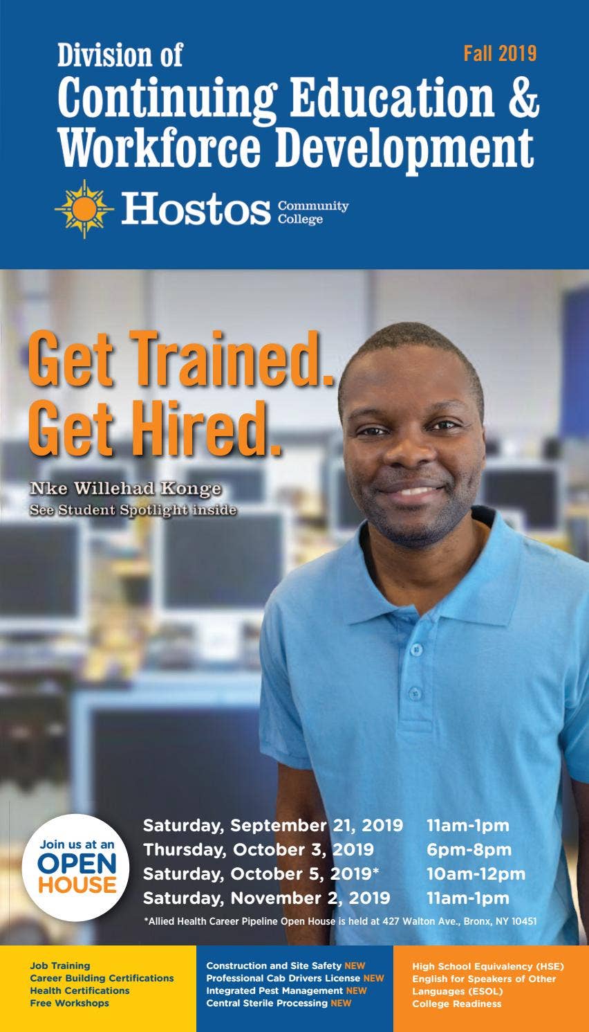 Fall 2019 Continuing Education Catalog by Hostos Community College Issuu