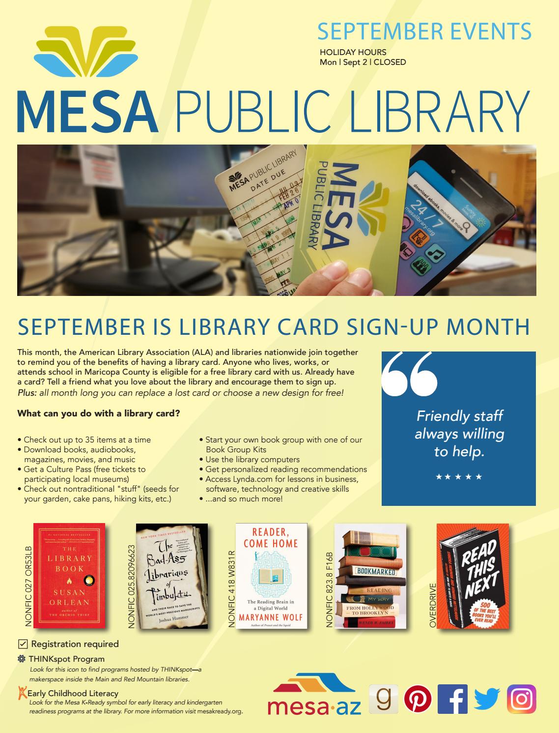 Mesa Public Library September 2019 Newsletter by City of Mesa, AZ Issuu