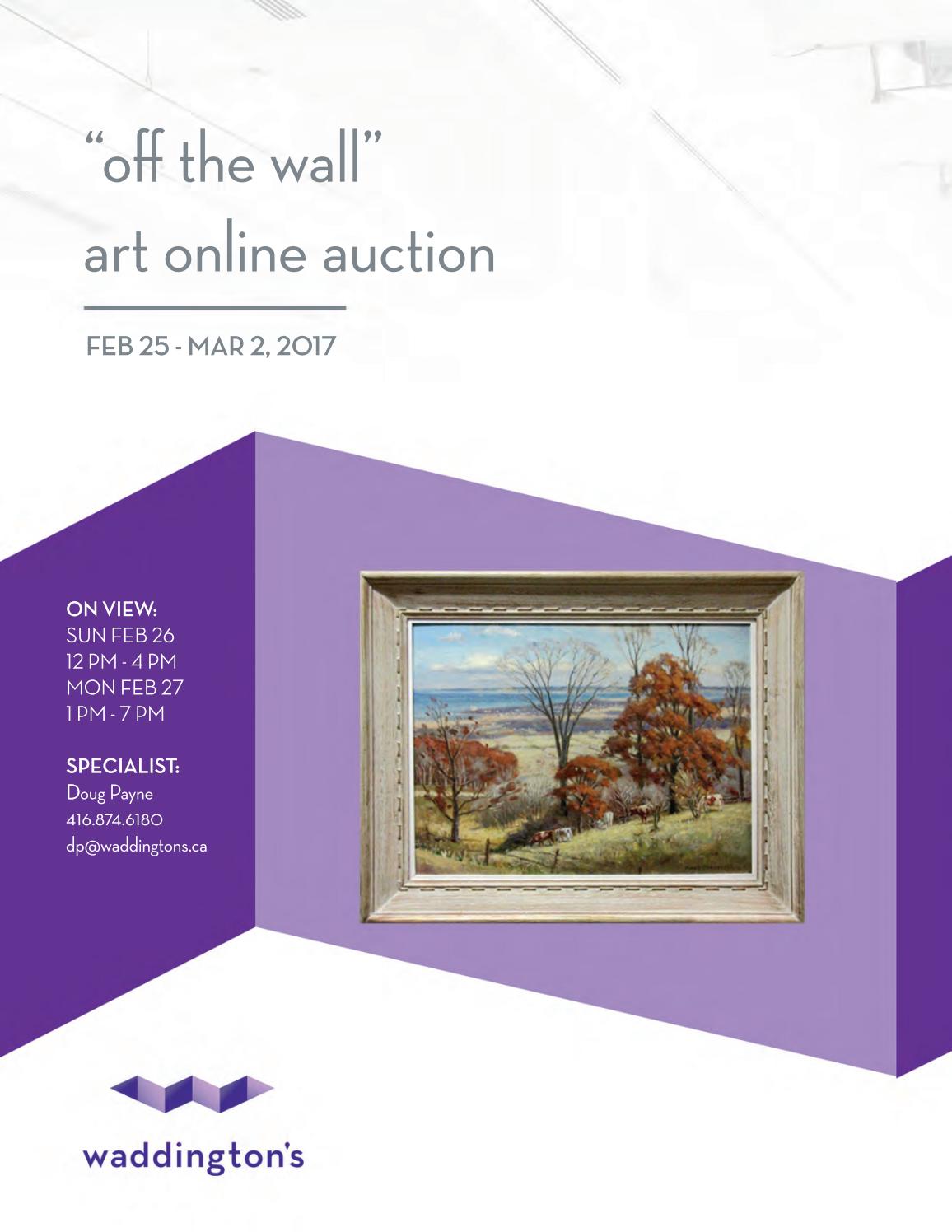 "Off The Wall" Art Online Auction Feb. 25 Mar. 2, 2017 by