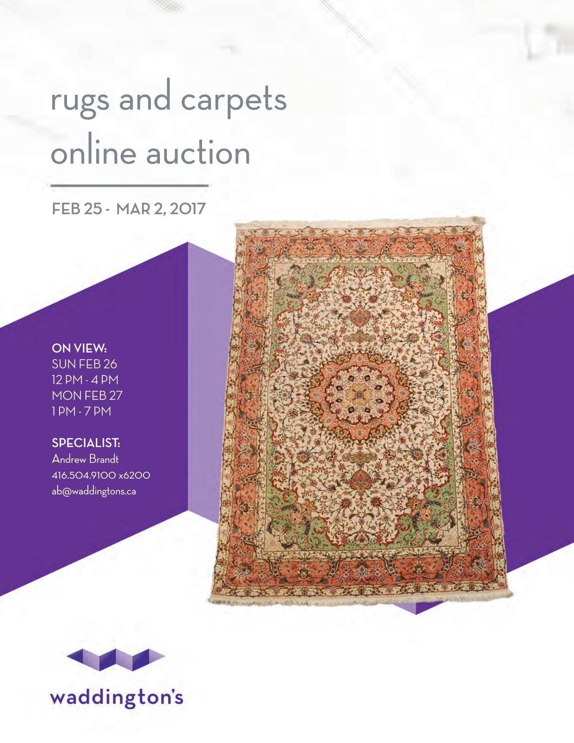 Rugs & Carpets Online Auction Feb. 25 Mar. 2, 2017 by waddingtons
