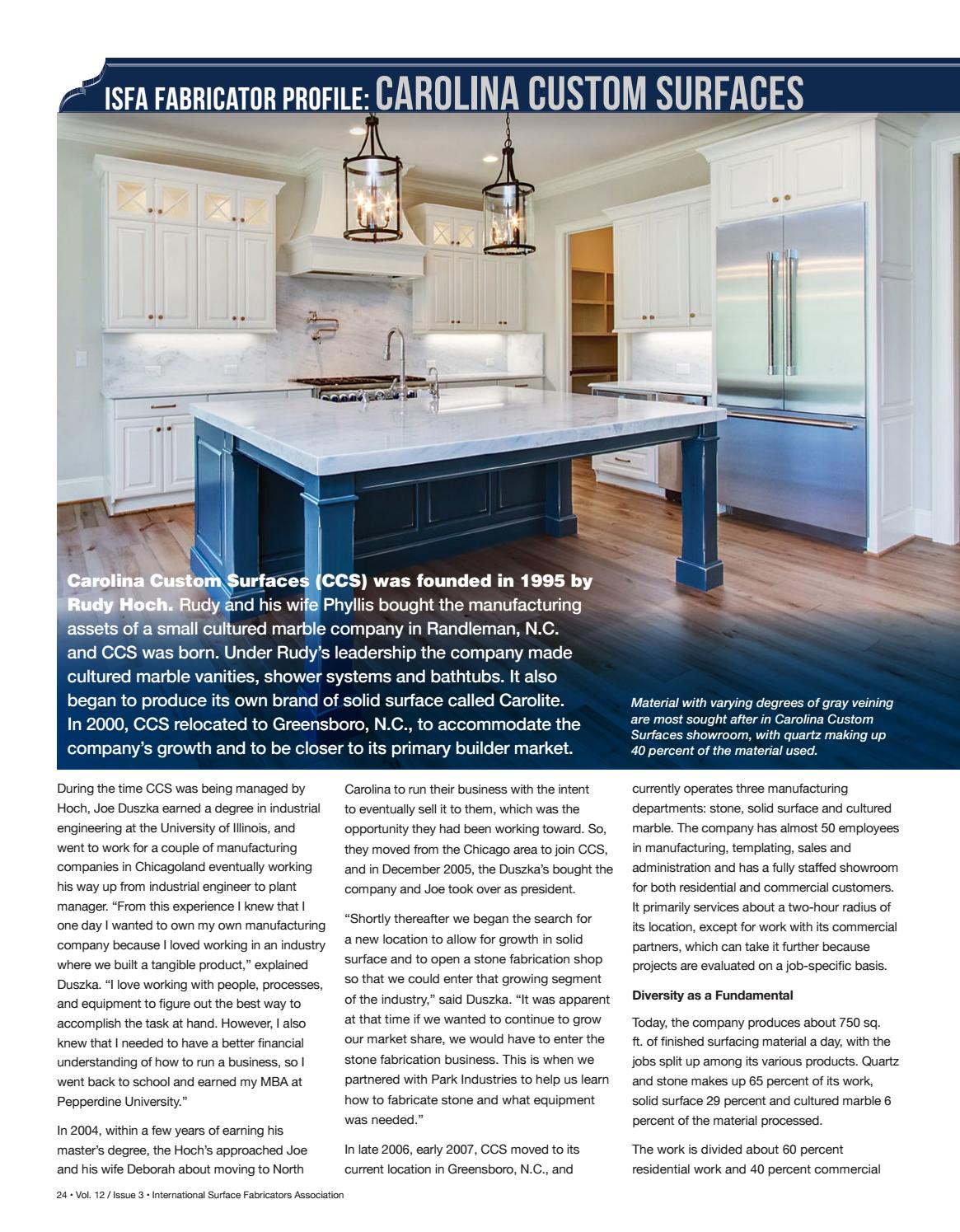 Isfa S Countertops Architectural Surfaces Vol 12 Issue 3 Q3