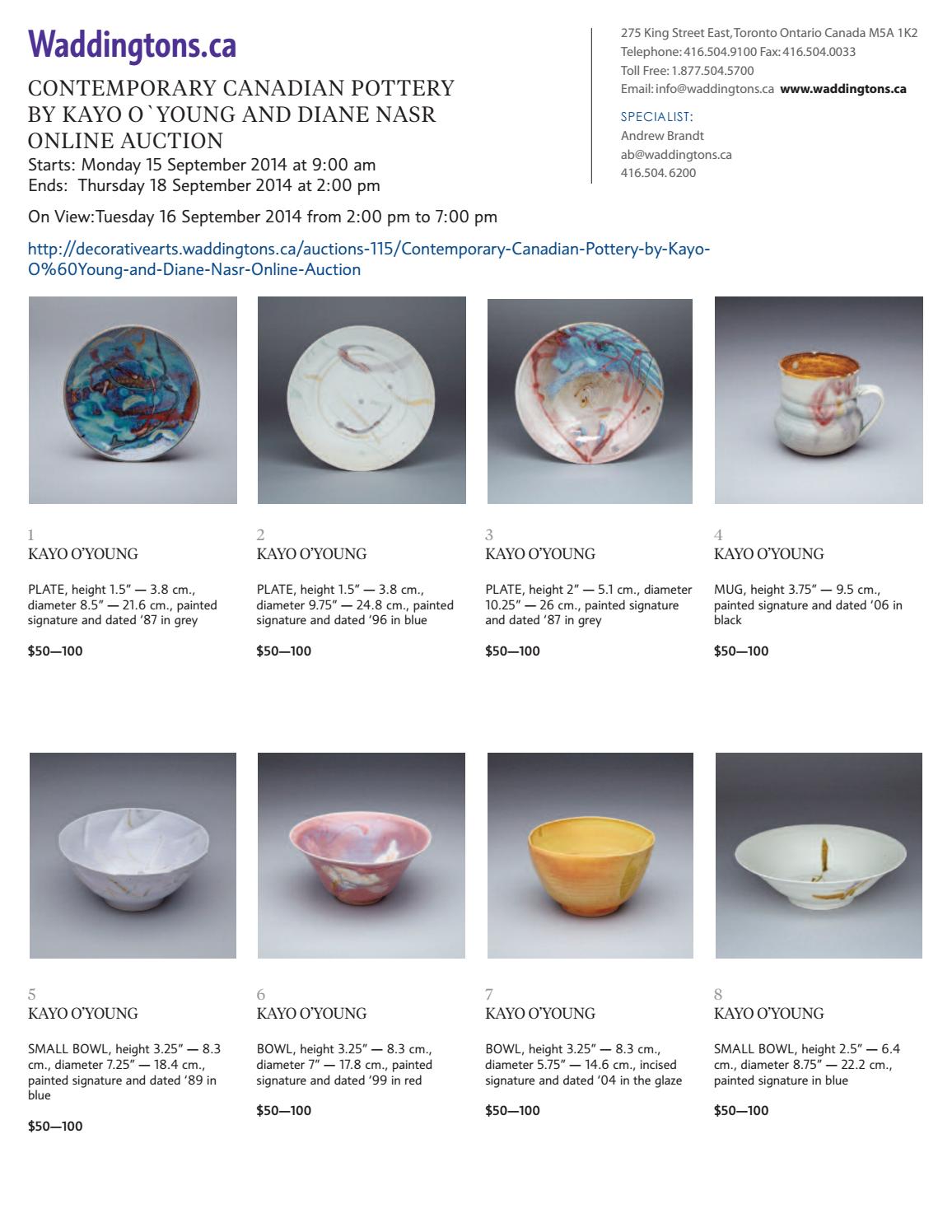 Contemporary Canadian Pottery by Kayo O'Young and Diane Nasr Online