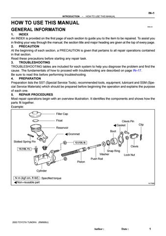 2001 Toyota Tundra Service Repair Manual by 1638827 Issuu