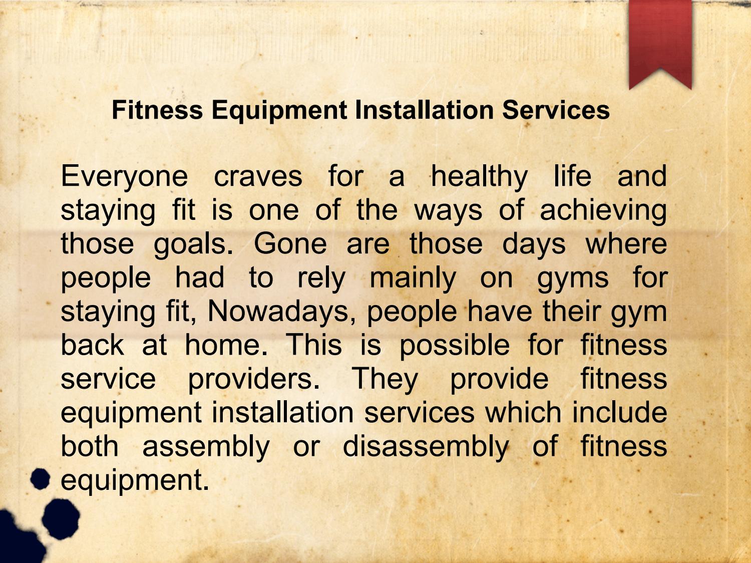 Fitness Equipment Installation Services by Treadmills Installers Issuu
