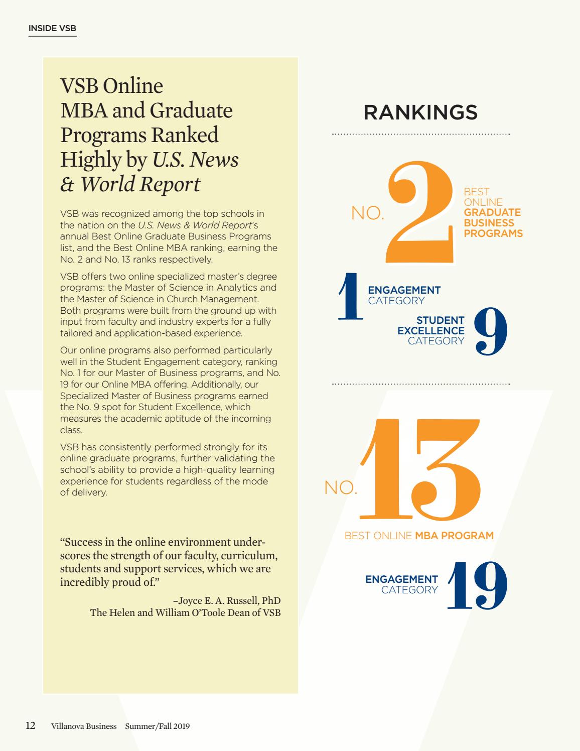 Summer Villanova Business Magazine 2019 by Villanova School of Business