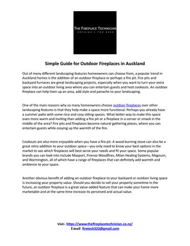 Simple Guide for Outdoor Fireplaces in Auckland by The Fireplace