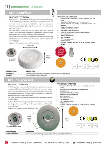 TGDH Channel Saftey 灯饰目录 Product 指南 版 9 第 18 页