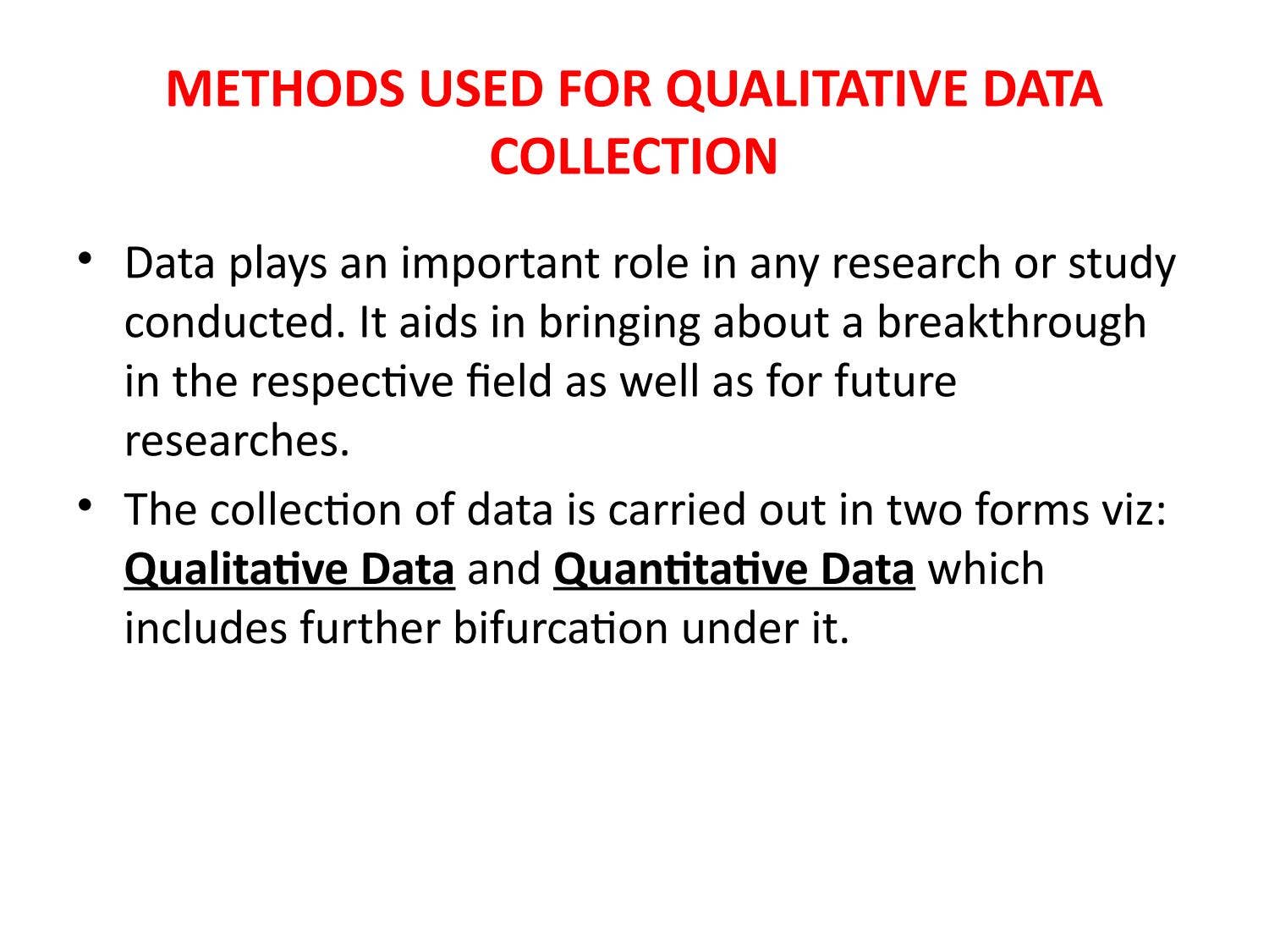 METHODS USED FOR QUALITATIVE DATA COLLECTION by Statswork - Issuu
