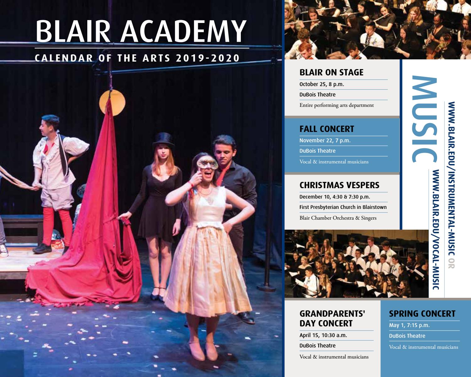 2019-20 Arts Calendar by Blair Academy - Issuu