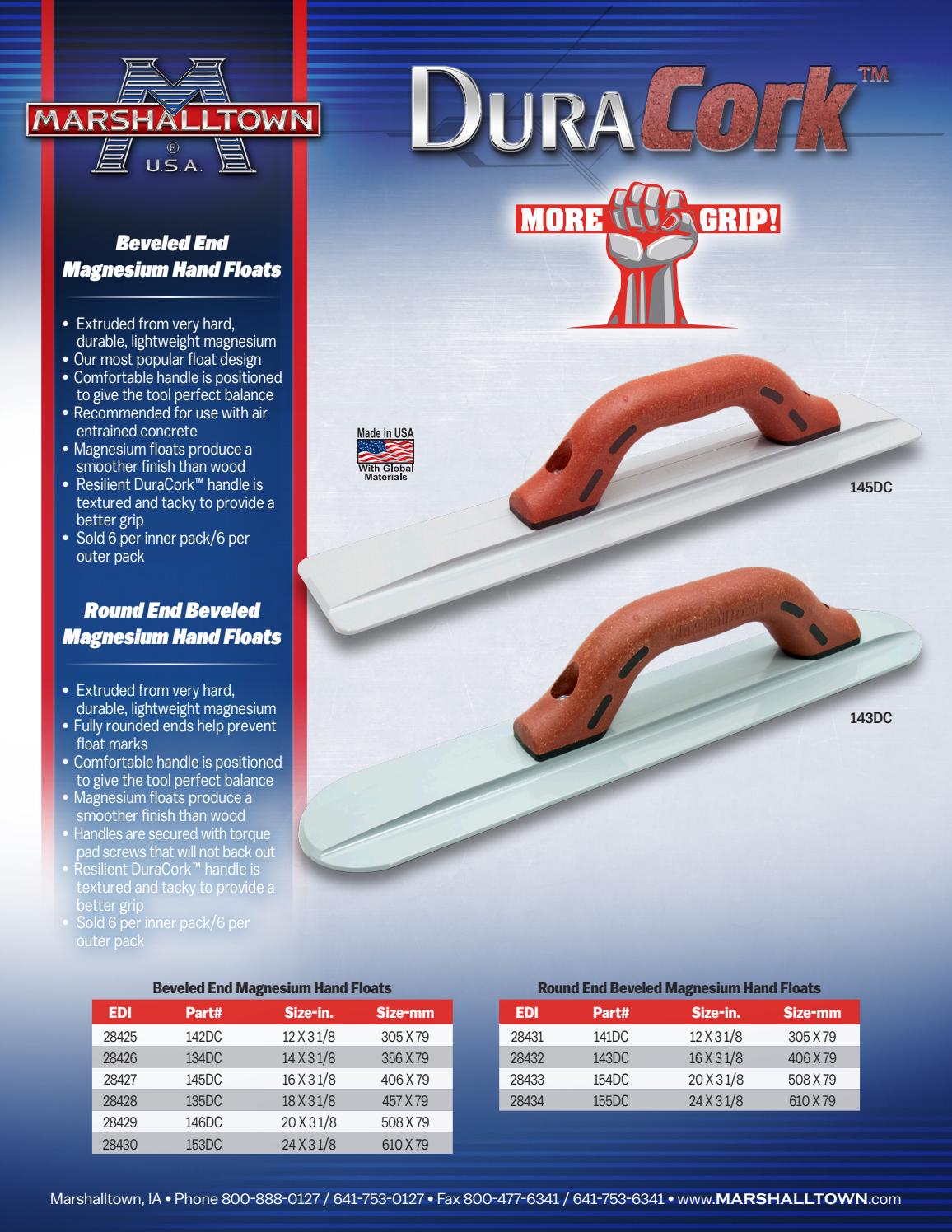 Marshalltown Beveled End Magnesium Hand Floats by Ram Tool Construction