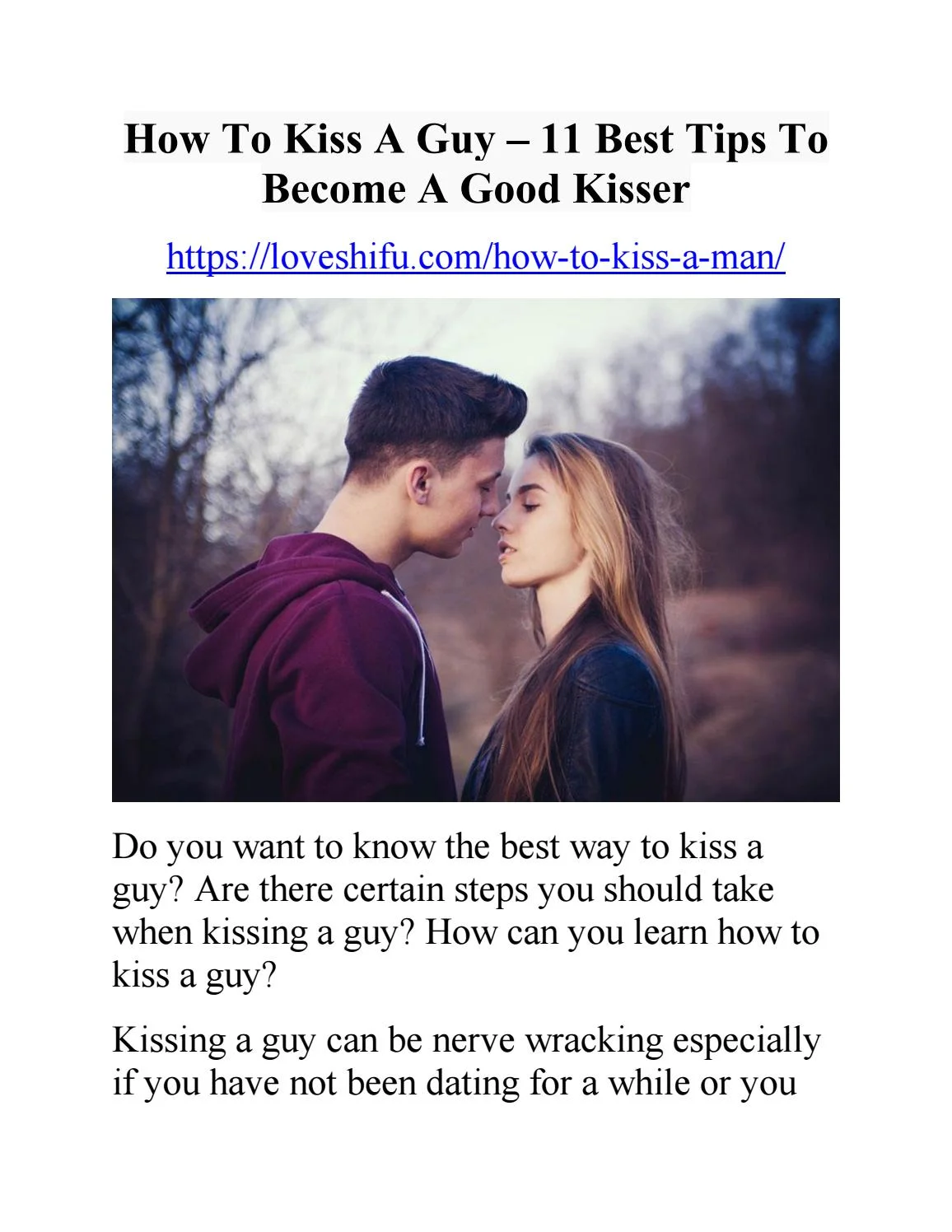 Kissing steps in How To