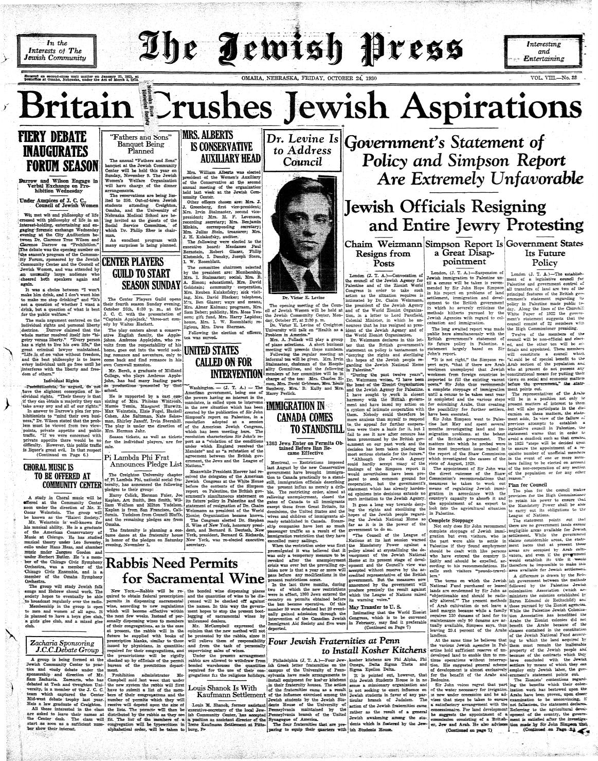 October 24, 1930 by Jewish Press