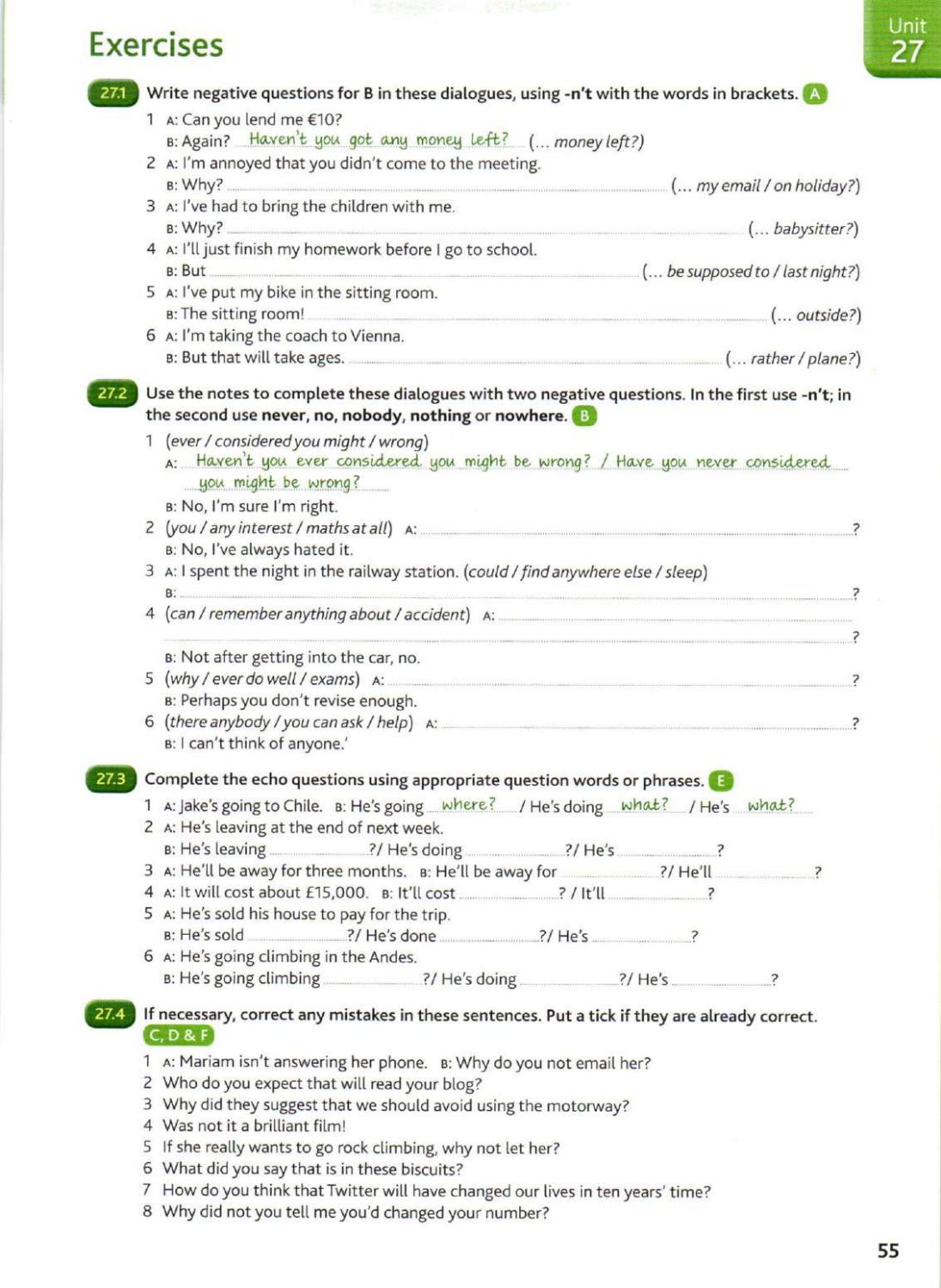 Am Is Are Negative Questions Exercises