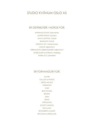 Studio Kvänum Oslo AS 灯饰目录 · 灯具 - og Møbelkatalog 2019 | Studio Kvänum 第 11 页