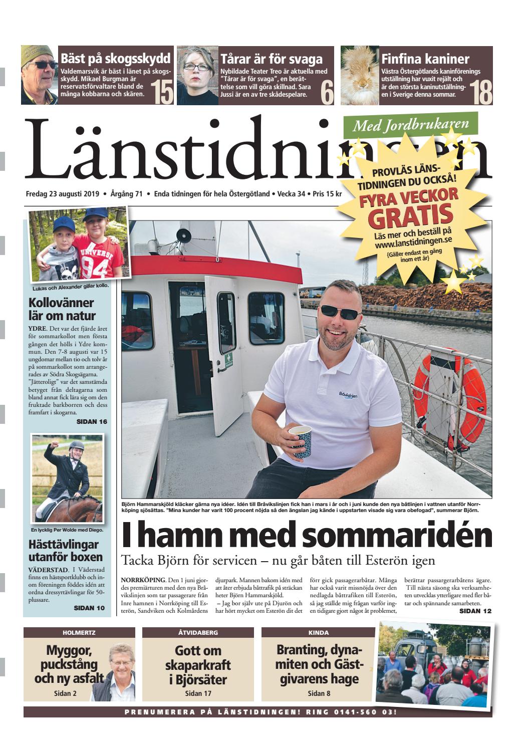 Länstidningen Östergötland190823 by Jordbrukaren - Issuu