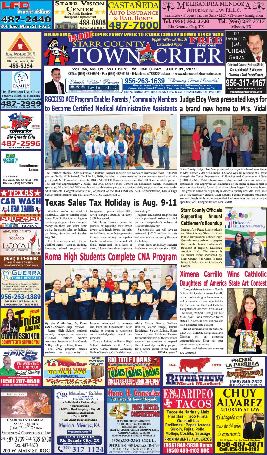 July 31 19 By Starr County Town Crier Issuu