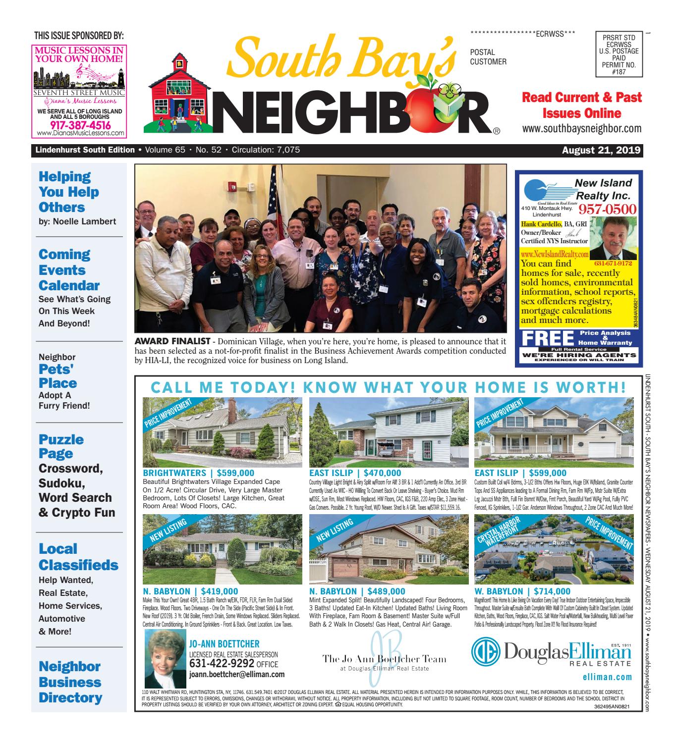 August 21 2019 Lindenhurst South By South Bay S Neighbor