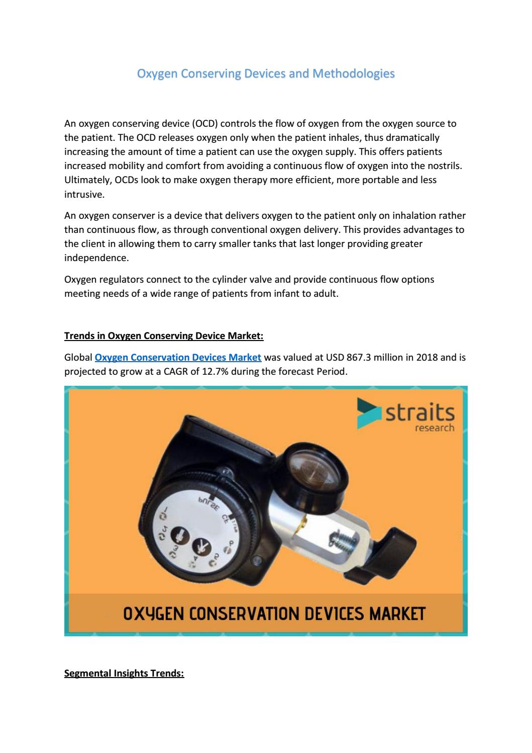 Global Oxygen Conserving Devices Market Will Touch A New Level In