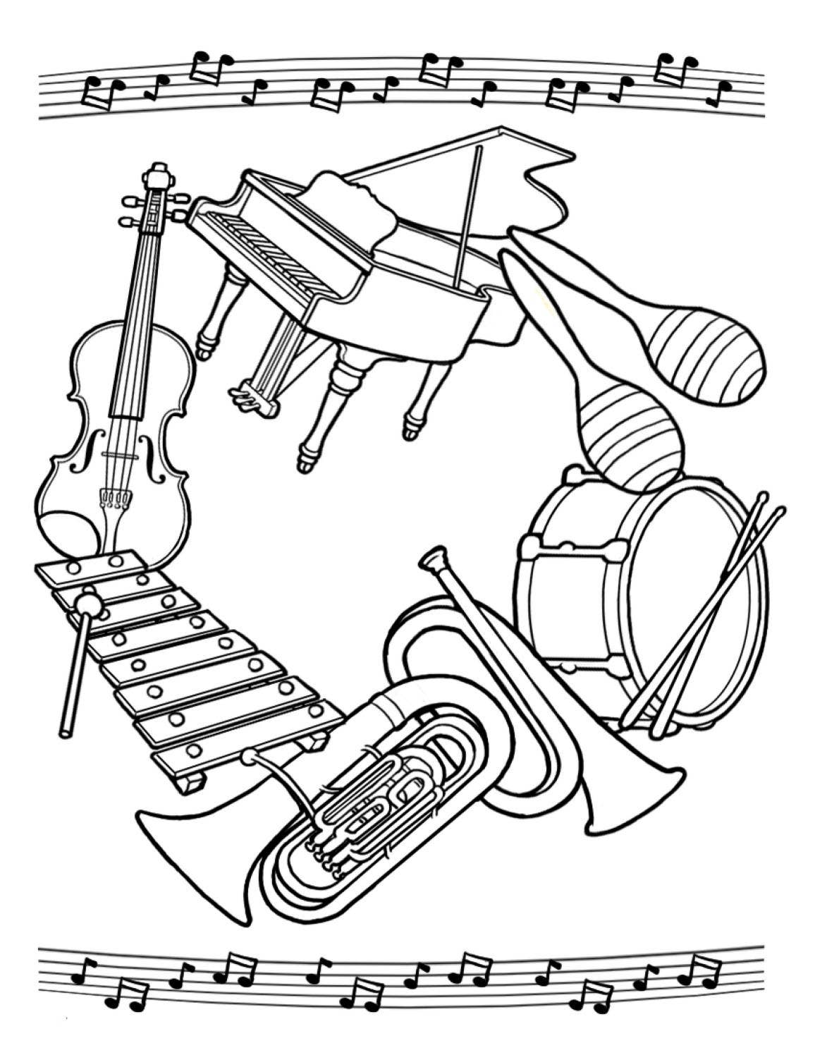 Get Coloring.com Instruments Musical Instruments Coloring Page by Admiral Theatre - Issuu