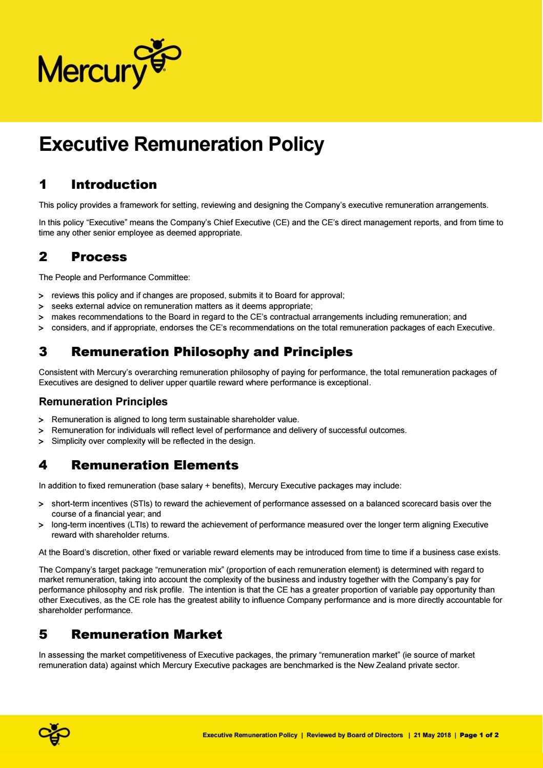 Executive Remuneration Policy by Mercury Issuu