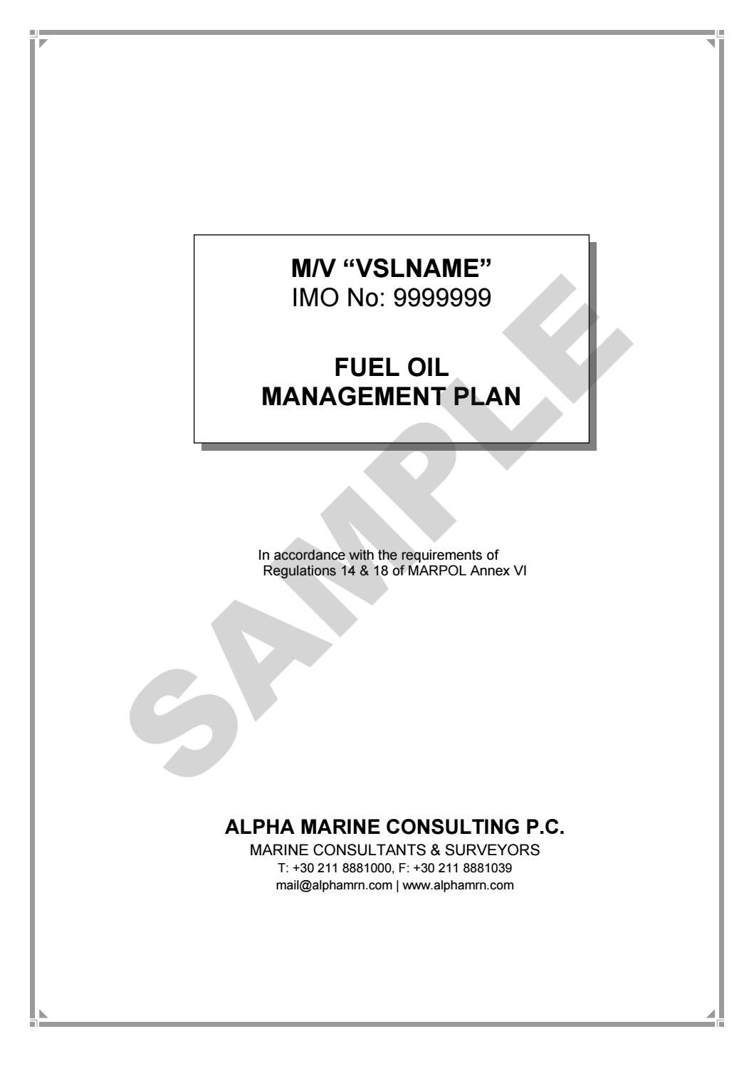 Fuel Oil Management Plans (FOMP) by Alpha Marine Consulting Ltd. Issuu