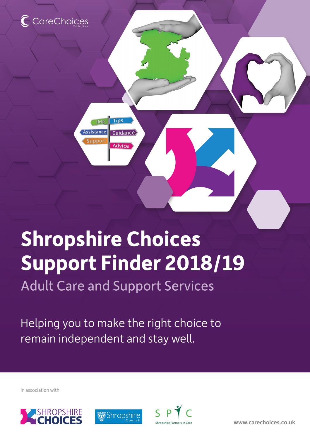 Shropshire Choices Support Finder 2018 19 By Care Choices - 