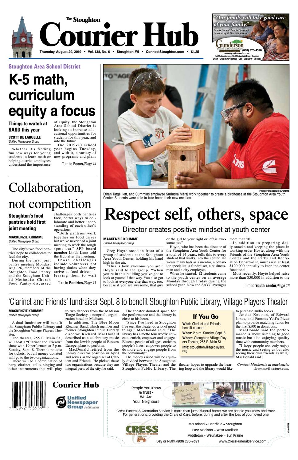 8/29/19 Stoughton Courier Hub by Woodward Community Media Issuu