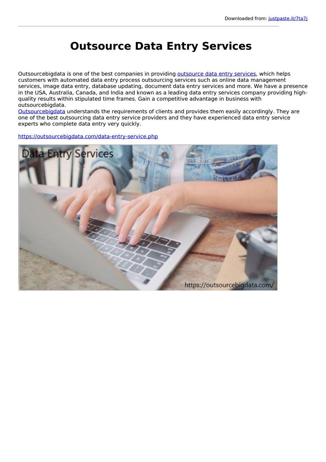Outsource Data Entry Services by AIMLEAP - Outsource Bigdata - Issuu