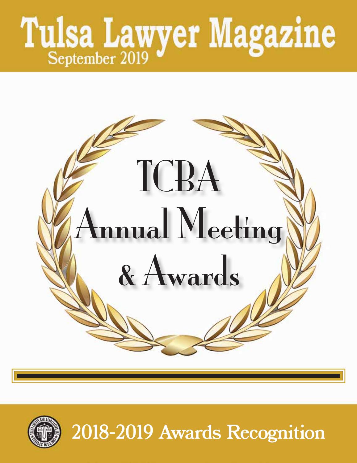 September 2019 Tulsa Lawyer Magazine by Tulsa County Bar Association