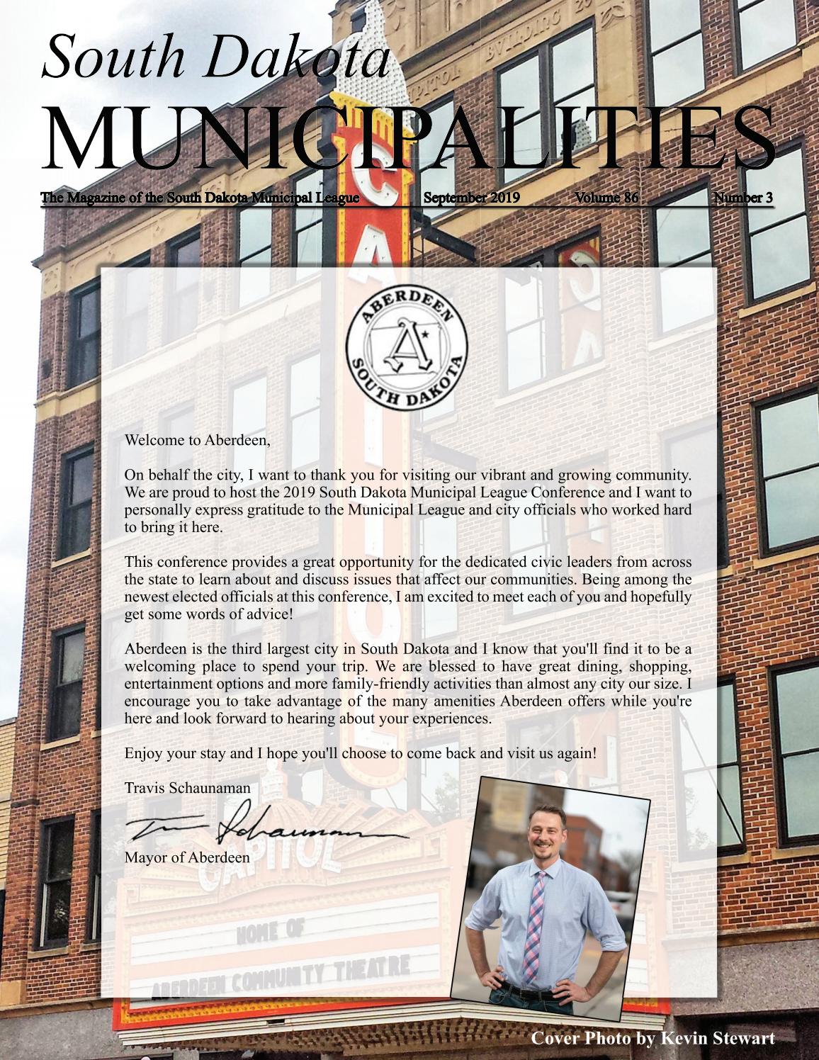 South Dakota Municipalities September 2019 By Sdmunicipalleague