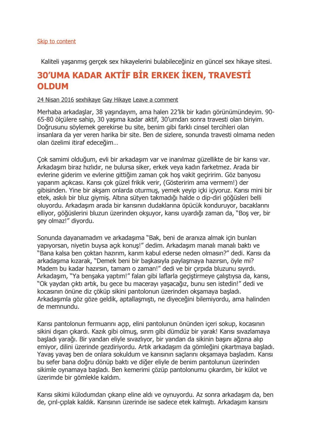 30UMA KADAR AKTİF BİR ERKEK İKEN, TRAVESTİ OLDUM by Satin sex - Issuu